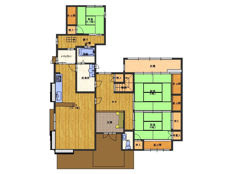 Floor plan for ★NEW A-133 Well-lit property with many rooms and tea room ♪