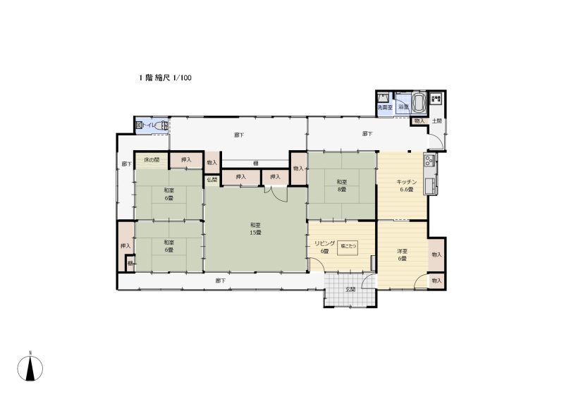Floor plan for 1900s wood house on a large plot in Iwate