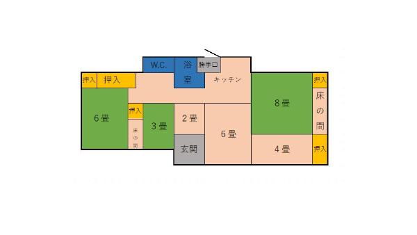 Floor plan for 1960s wood house in Fukuoka