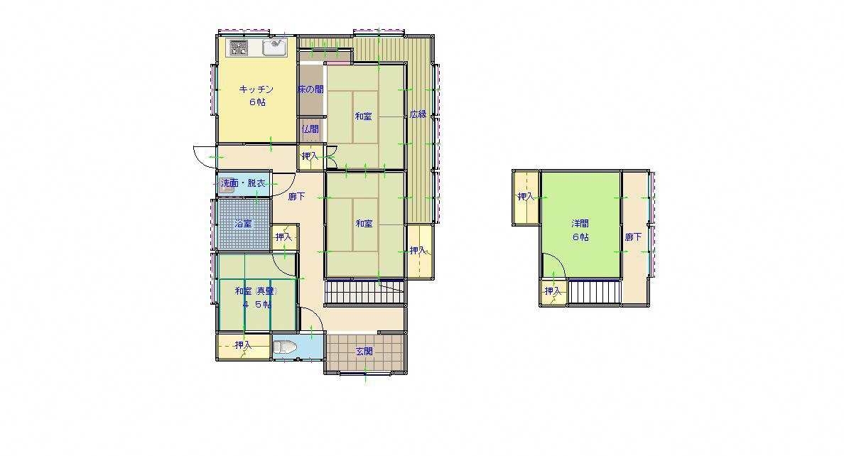Floor plan for 1970s wood house in Nagasaki