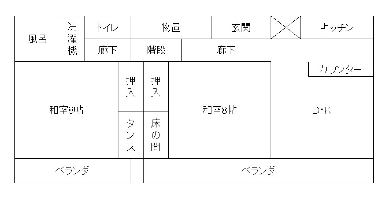 Floor plan for 1990s wood house in Tochigi