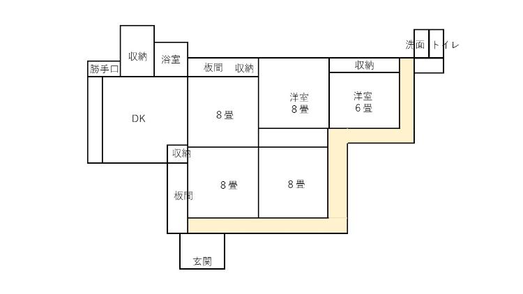 Floor plan for Wood house on a large plot in Kawanabe, Minamikyushu
