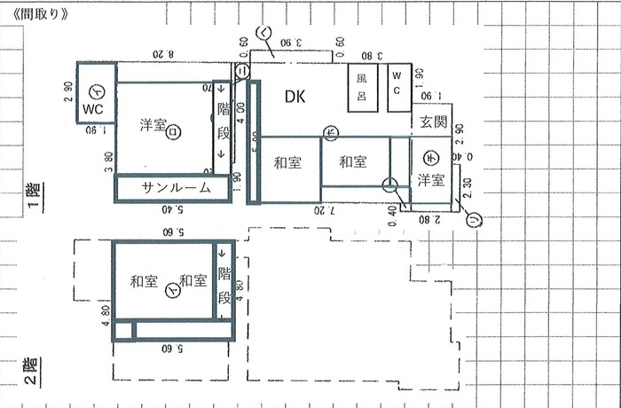 Floor plan for 1950s wood house in Kagawa