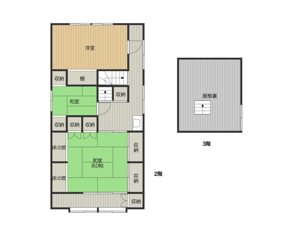 Floor plan for Retro single-family house (former shop) in Kasumi Ward