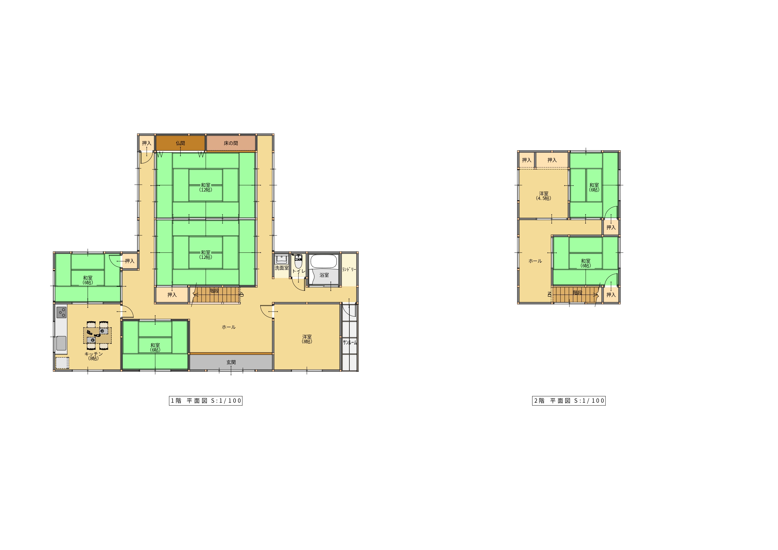 Floor plan for 1970s wood house in Fukui