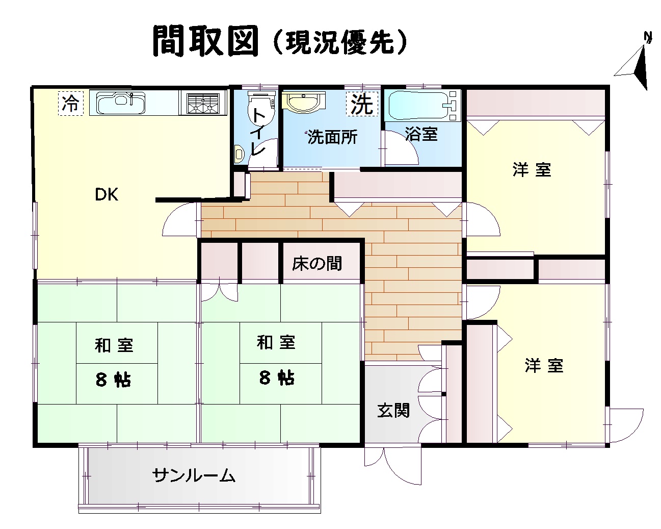 Floor plan for Chino City, Kitayama District, Kurigahira - Single-story Used Residential House