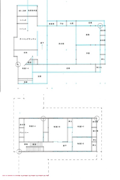 Floor plan for 1970s wood house in Niigata