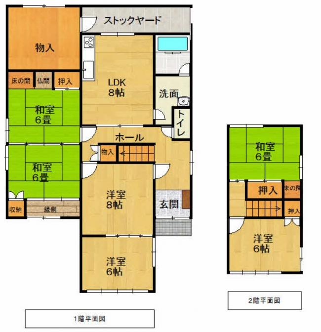 Floor plan for 1970s wood house, 8-min walk to station, Shimane