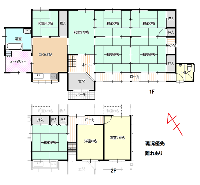 Floor plan for 1950s wood house in Yamanashi