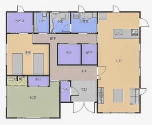 Floor plan for 2000s steel-frame house in Kunimi, Makurazaki