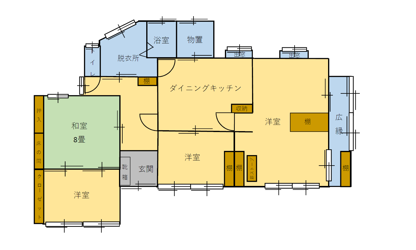 Floor plan for 1970s wood house on a large plot in Nagasaki