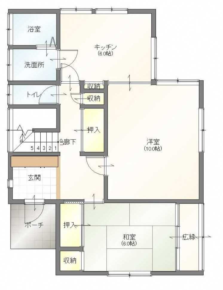 Floor plan for Vacant Property 1027, Single-family house in Wakamatsu Town