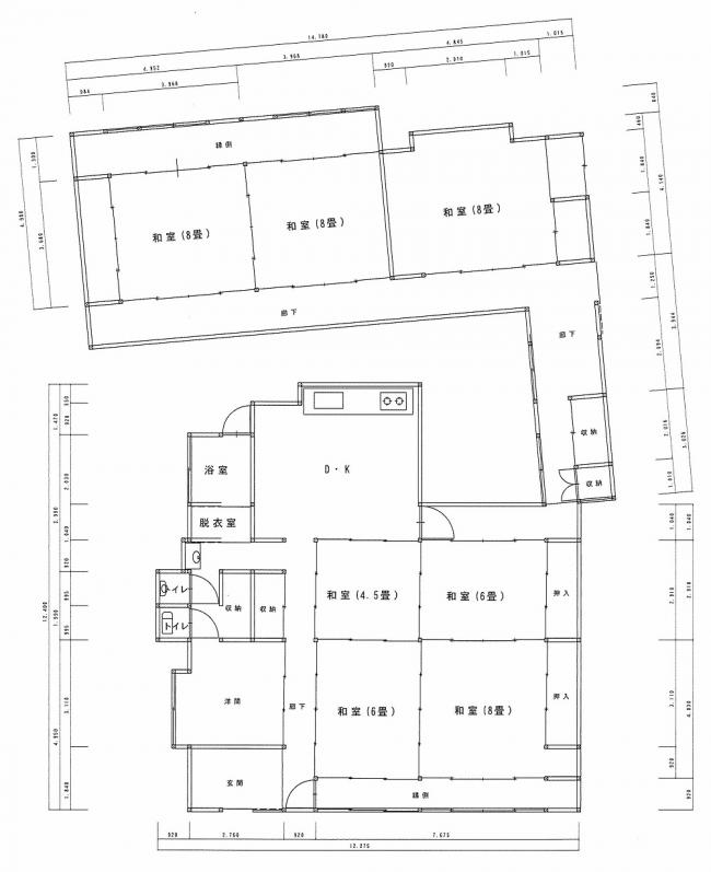 Floor plan for 1910s wood house, 17-min walk to station, Shimane
