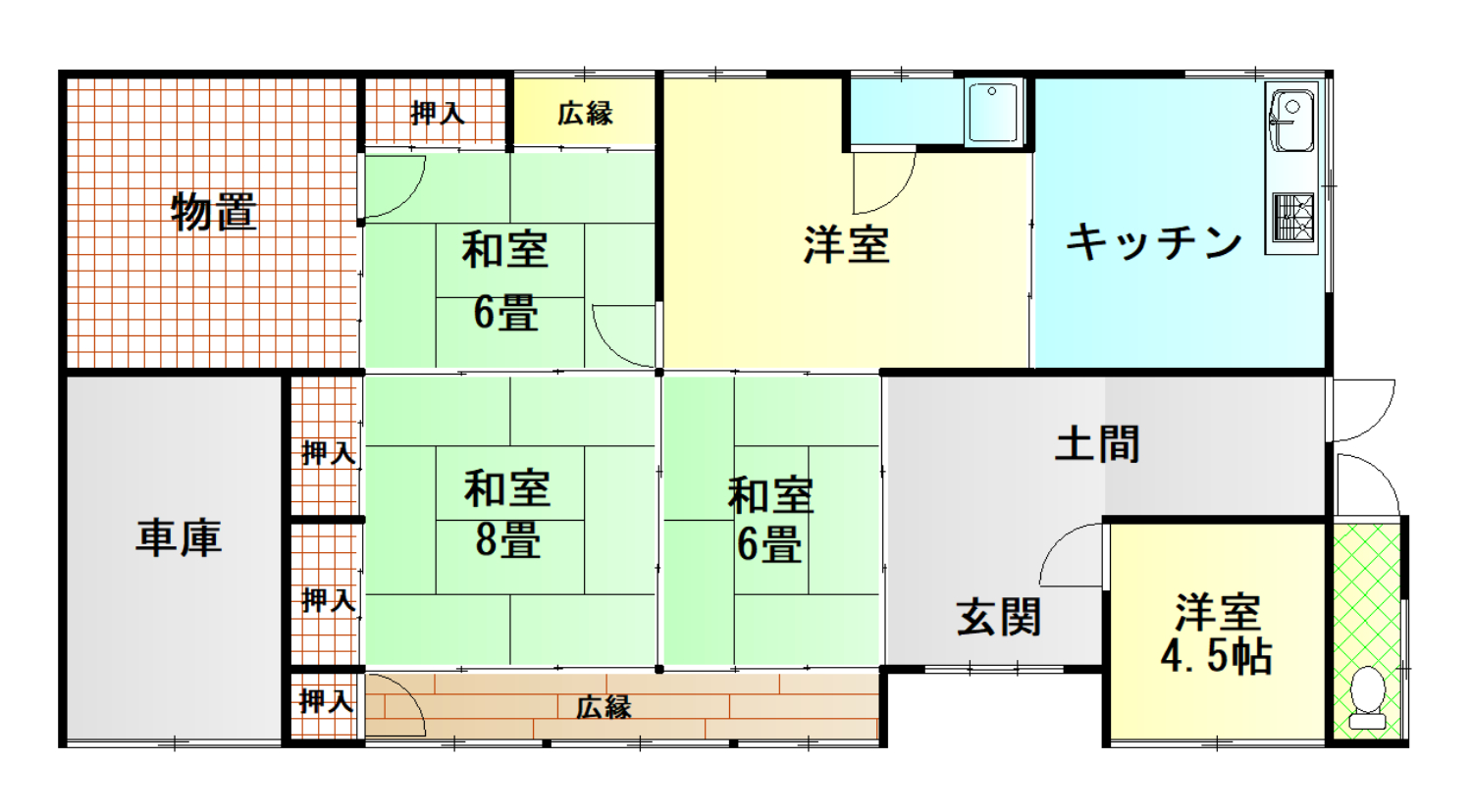 Floor plan for Wood house on a large plot in Matsusaka Kahada