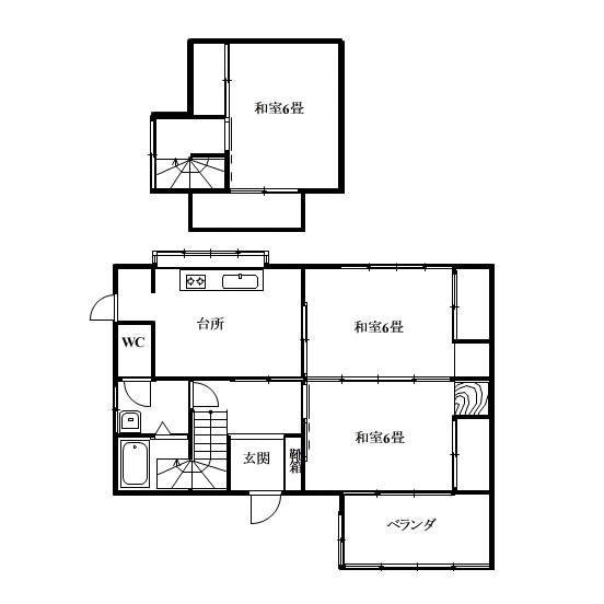 Floor plan for 1970s wood house in Iwate