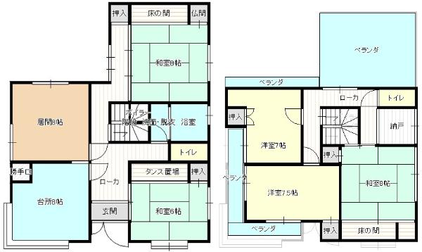 Floor plan for Steel-frame house, 3-min walk to station, Fukui