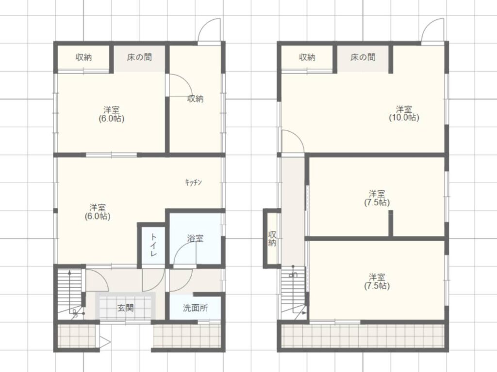 Floor plan for 1960s wood house, 10-min walk to station, Mineyama, Kyotango