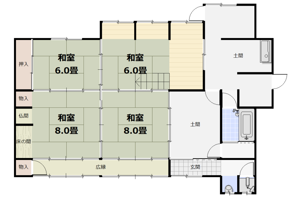 Floor plan for 1960s wood house near the coast in Tango, Kyotango
