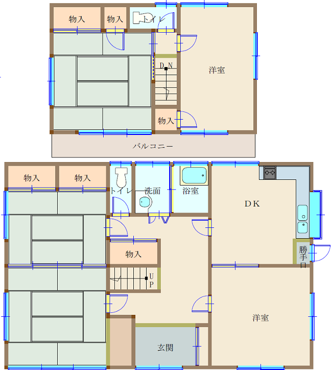Floor plan for 1970s wood house in Okayama