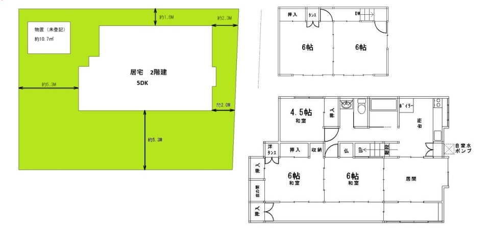 Floor plan for 1960s wood house, 20-min walk to station, Miyagi
