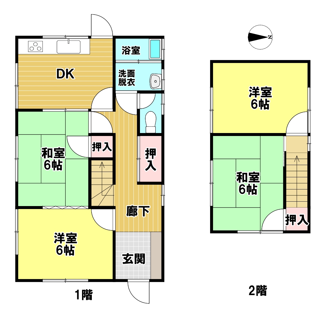 Floor plan for 1970s steel-frame house in Ehime