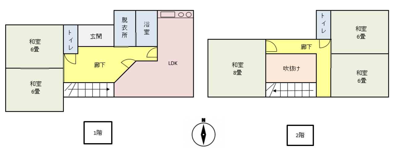 Floor plan for 1970s wood house, 3-min walk to station, Tochigi