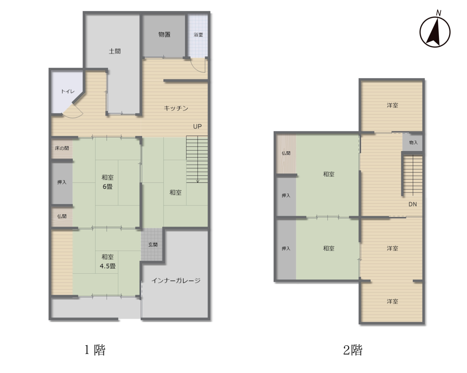 Floor plan for 1950s wood house, 6-min walk to station, Hyogo