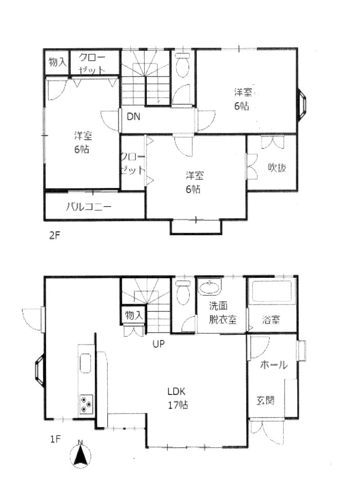 Floor plan for 1990s wood house, 19-min walk to station, Tochigi