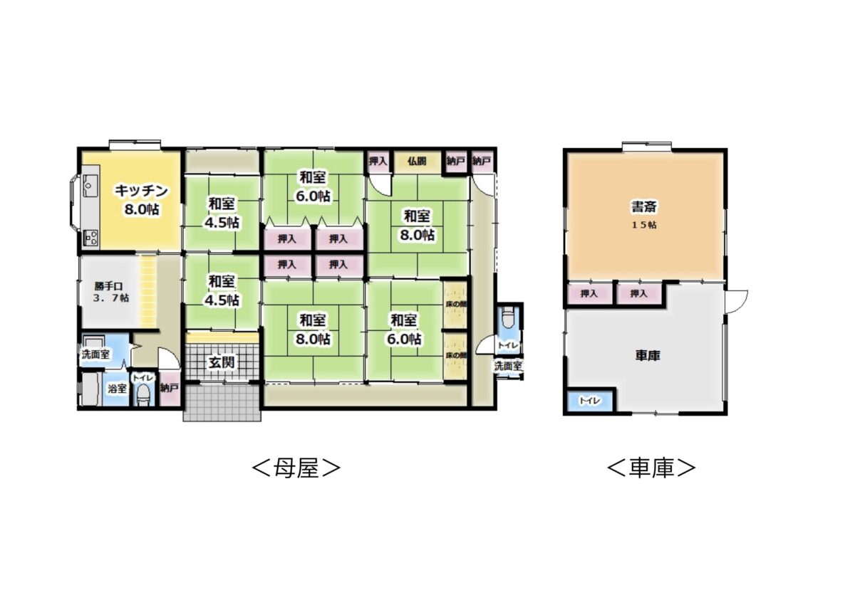 Floor plan for Wood house in Shimourushihara, Maizuru
