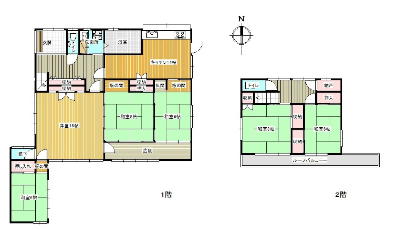 Floor plan for 1990s wood house, 11-min walk to station, Tochigi