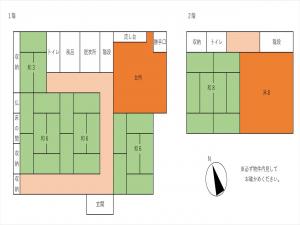 Floor plan for 1980s concrete house near the coast in Wakaba, Makurazaki