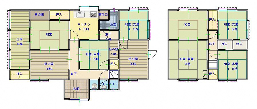 Floor plan for 1970s wood house in Nagasaki