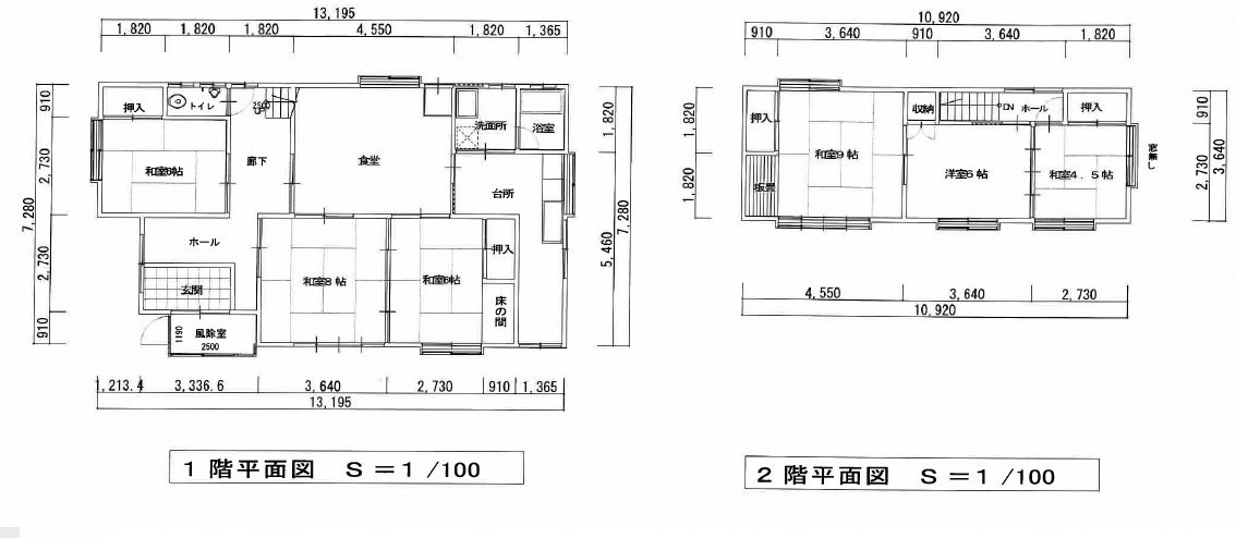 Floor plan for 1970s wood house in Aomori