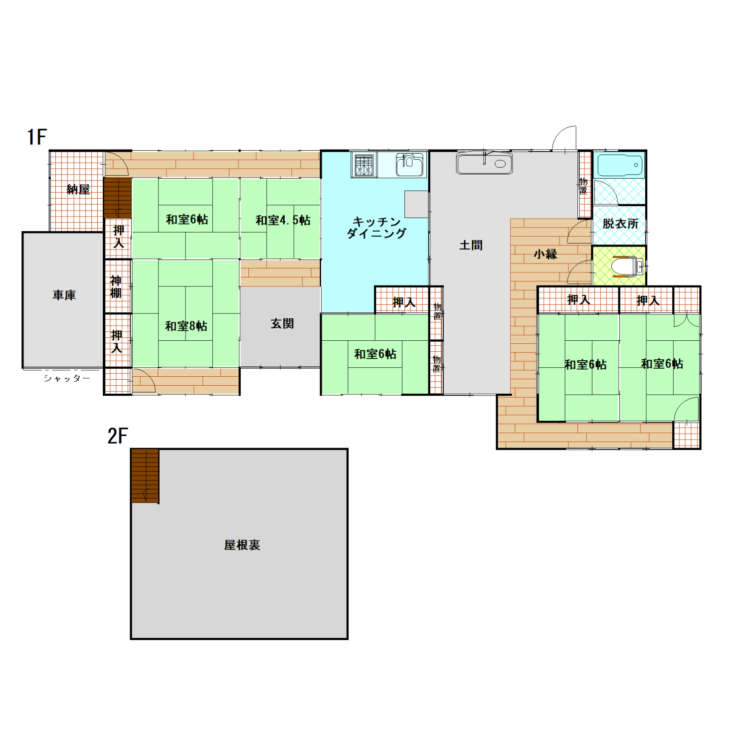 Floor plan for 1960s wood house on a large plot in Matsusaka Kahada