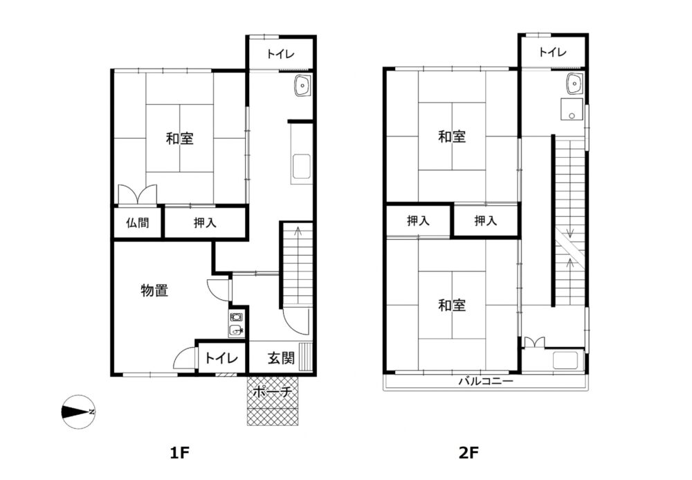 Floor plan for 1990s steel-frame house, 1-min walk to station, Toyama