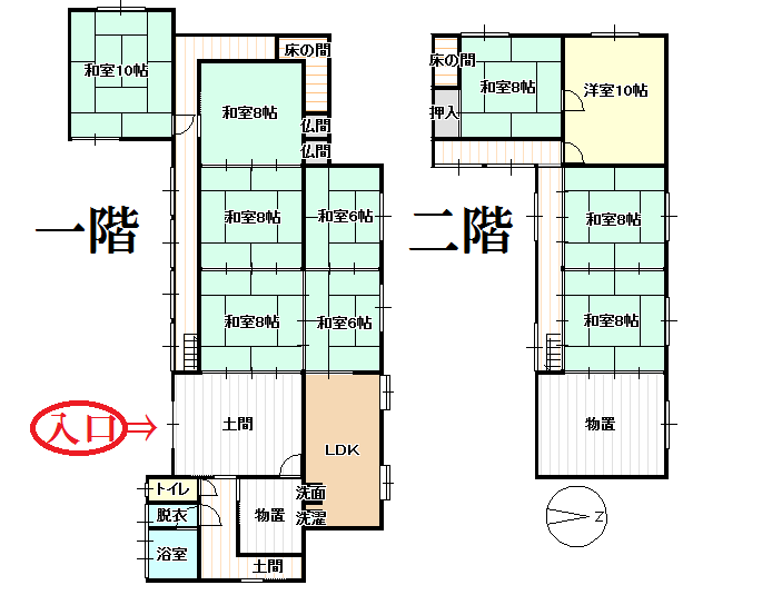 Floor plan for Wood house on a large plot in Tottori