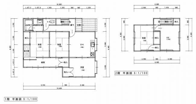 Floor plan for 1970s wood house, 17-min walk to station, Shimane