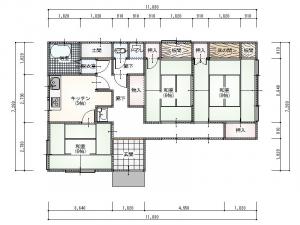 Floor plan for 1980s wood house in Niigata