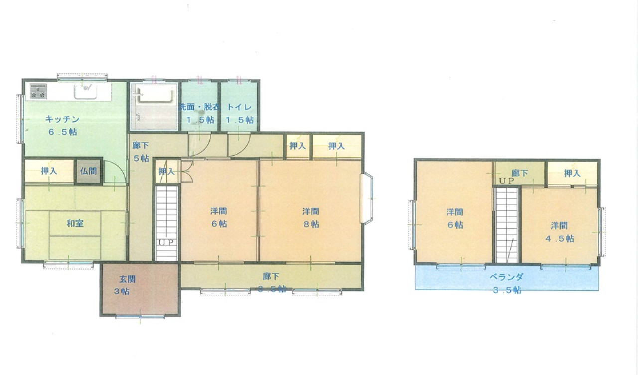 Floor plan for 1970s wood house in Tochigi