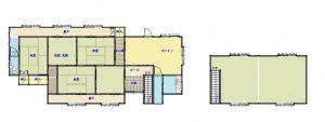 Floor plan for 1940s wood house, 15-min walk to station, Gifu