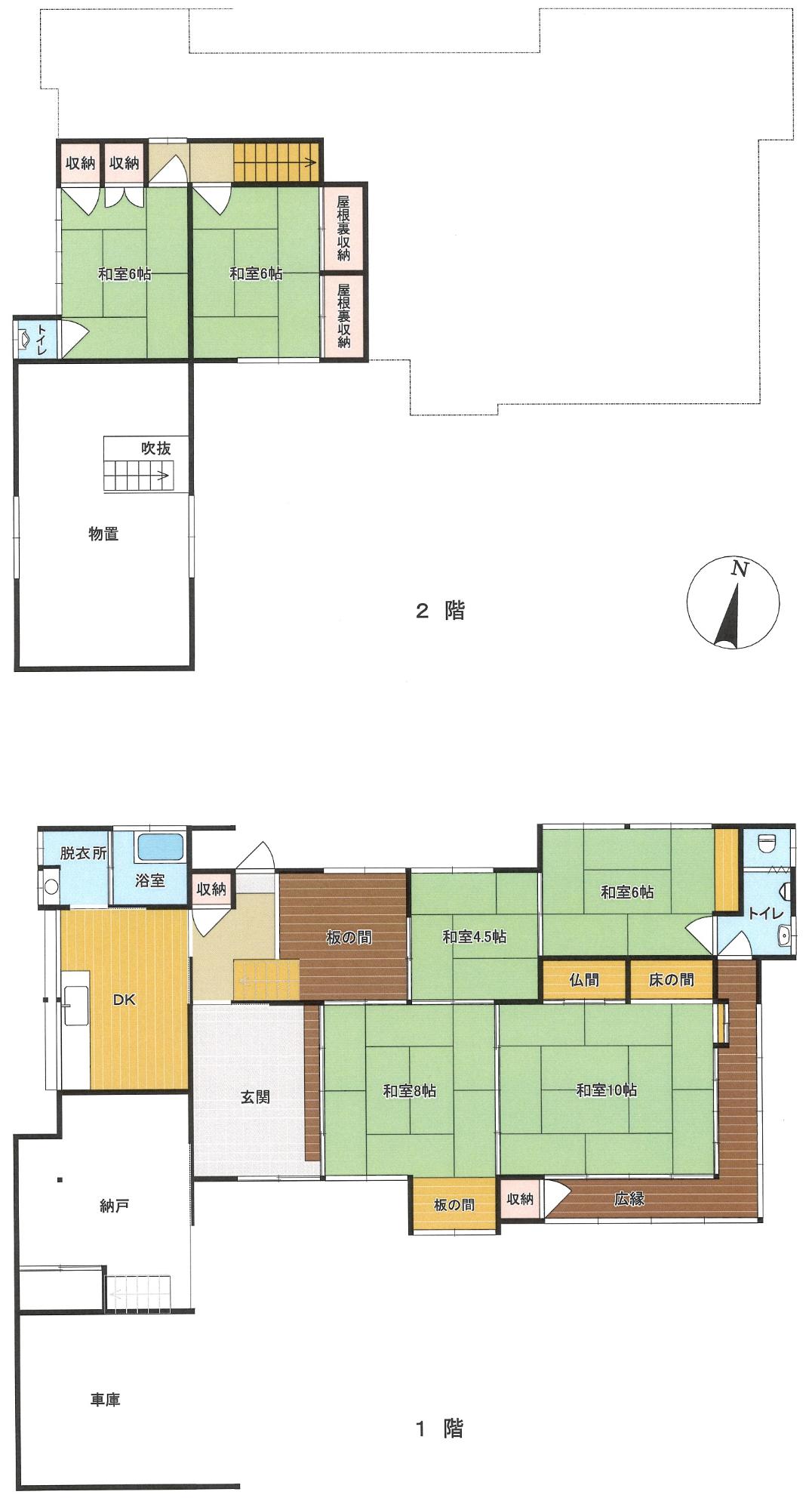 Floor plan for Wood house with outbuildings in Fukuoka