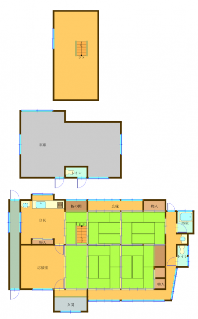 Floor plan for 1880s wood house in Okayama