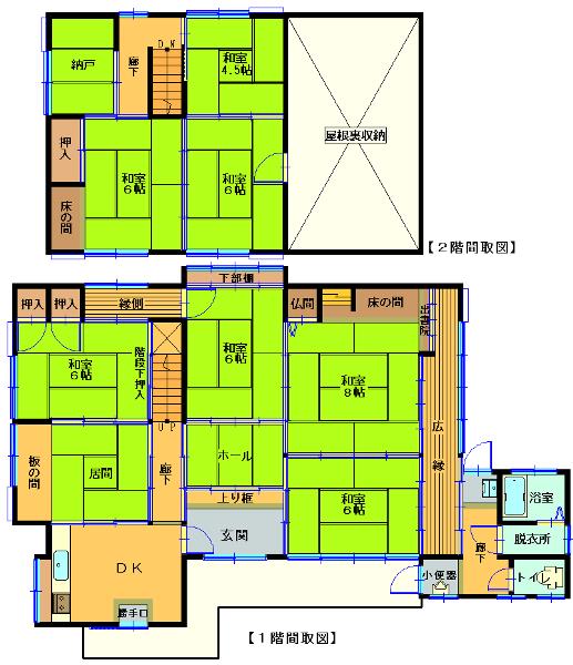 Floor plan for 1970s wood house in Shiga