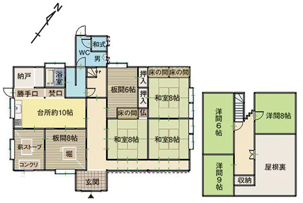 1980s wood house on a large plot in Iwate