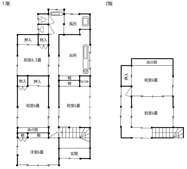 Floor plan for 1960s wood house in Aomori