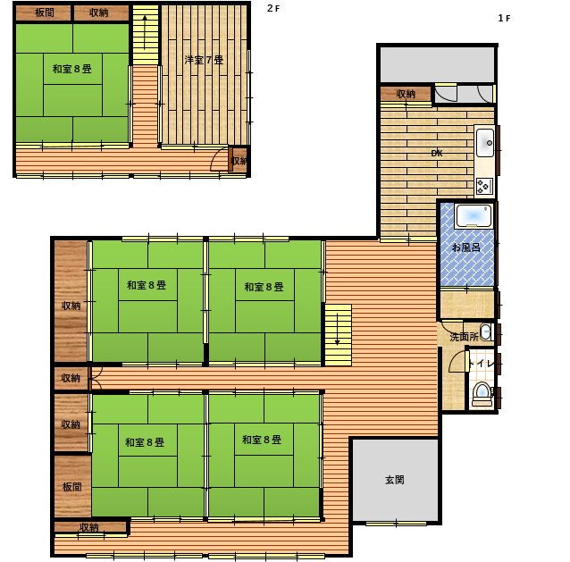 Floor plan for 1970s wood house in Shimane