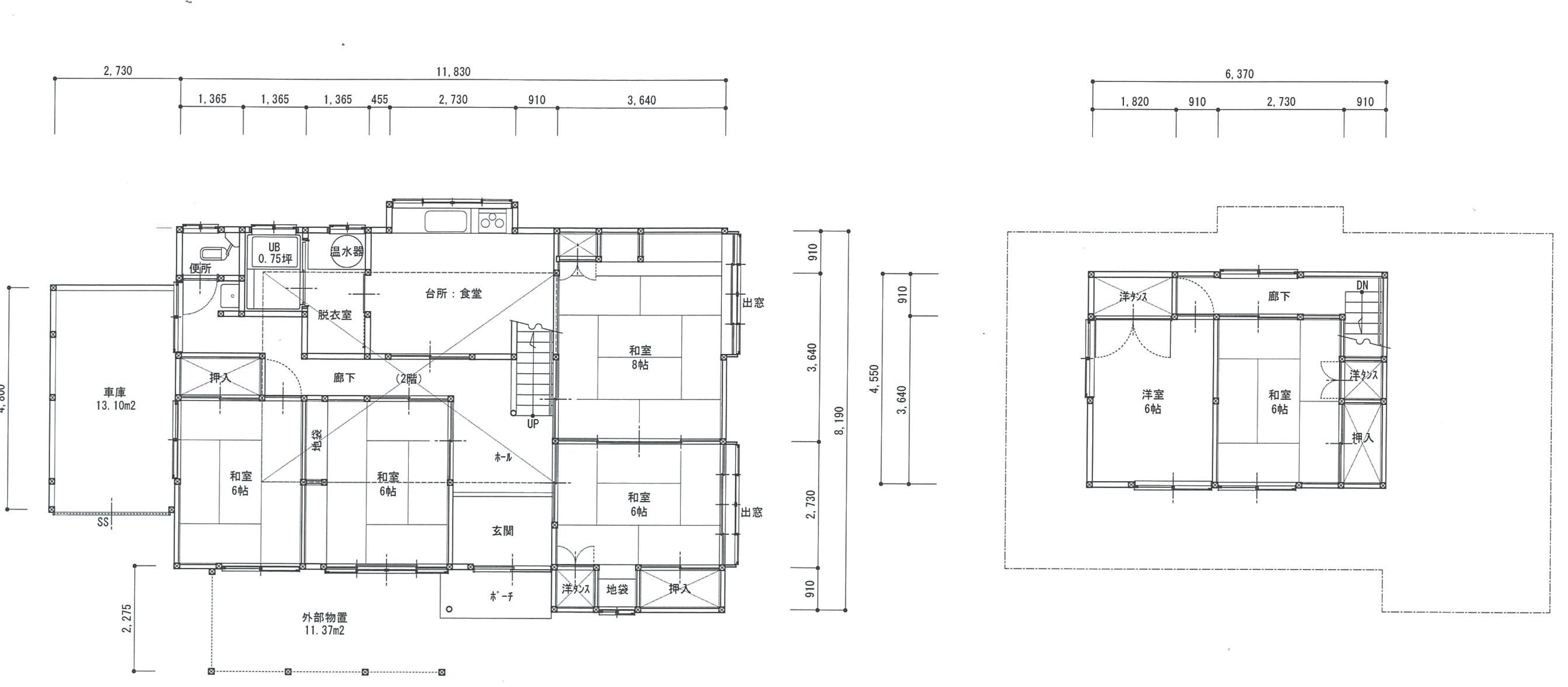 Floor plan for 1970s wood house in Yamagata