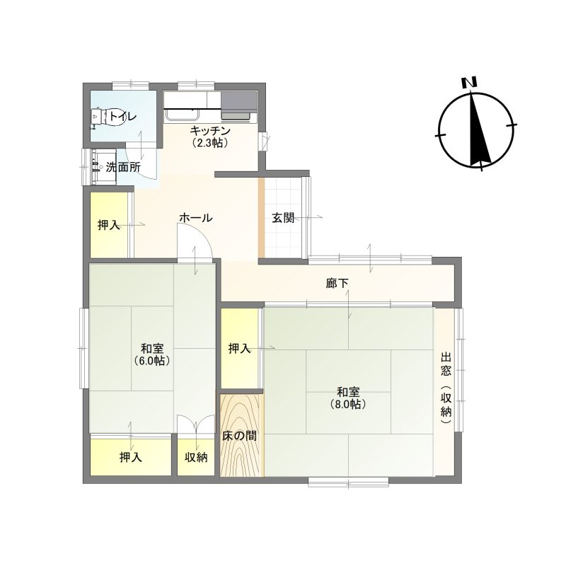 Floor plan for 1980s wood house in Iwate