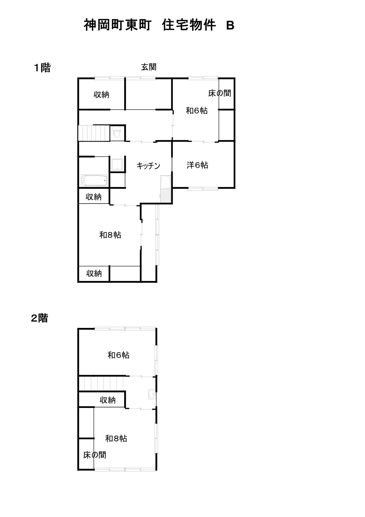 Floor plan for Listing No. 324 [Purchase] Kamioka Town Urban Area 2,000,000 yen