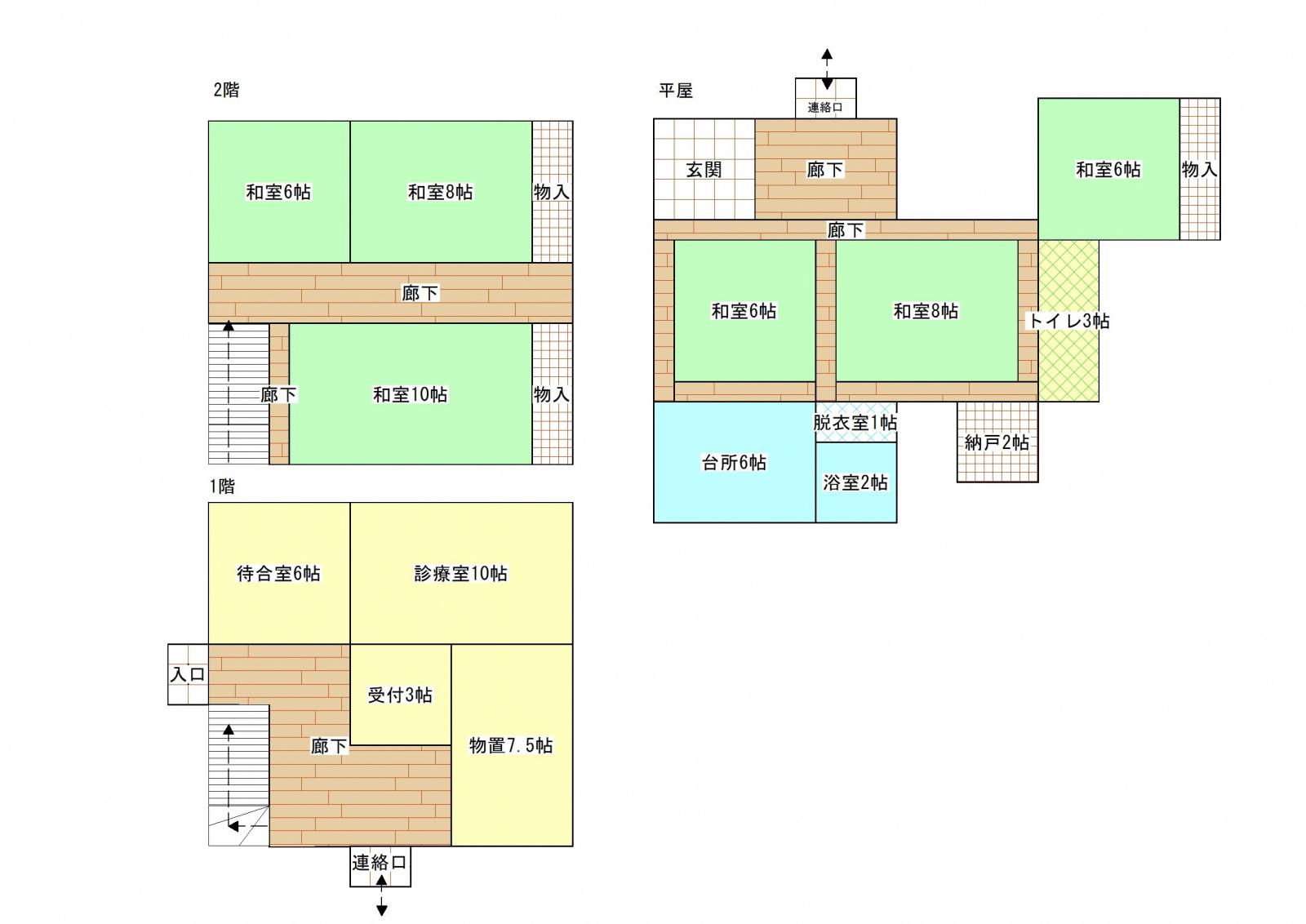 Floor plan for 1960s house, 17-min walk to station, Yamagata